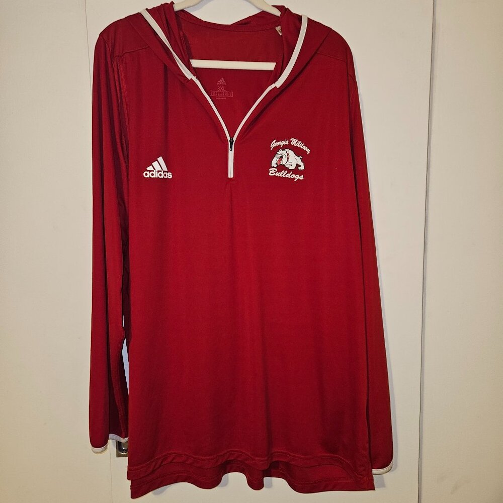 Adidas Georgia Military Bulldogs 1/4 Zip Pullover with Hood (3XL)